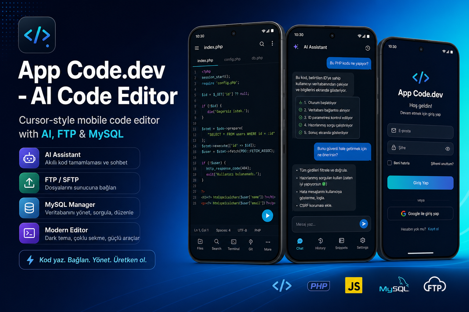 App Code.dev - AI Code Editor feature graphic